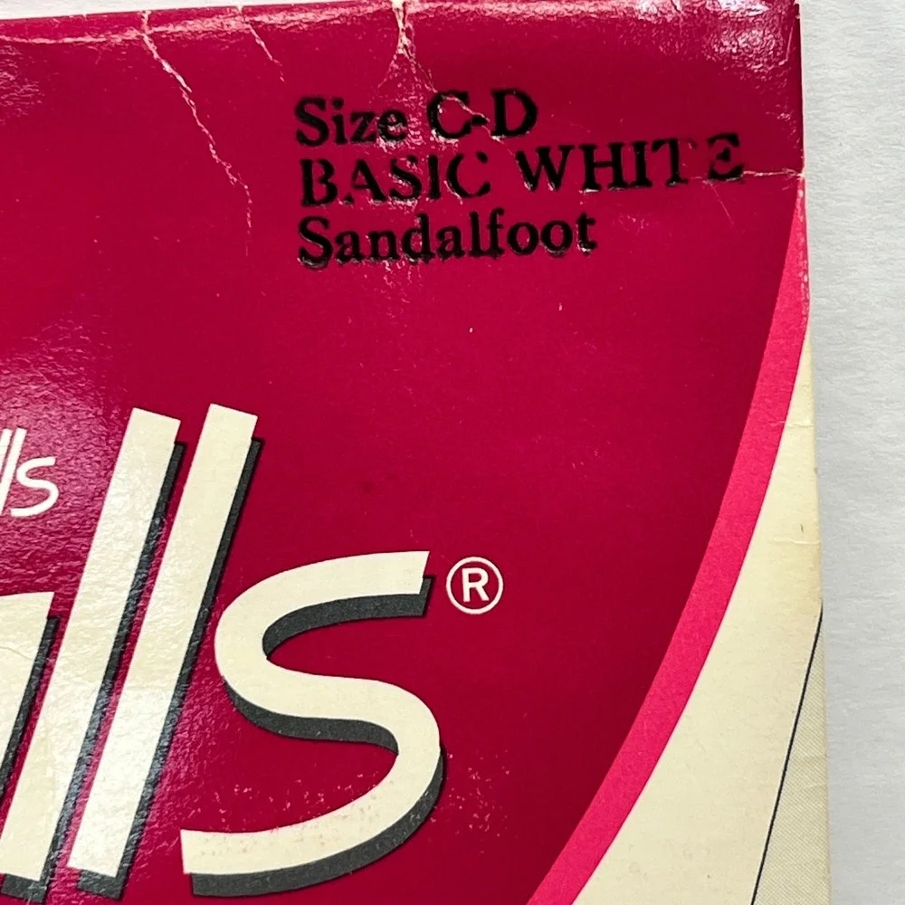 Vtg Underalls Coloralls Basic White Pantyhose Size CD Control Top Sandalfoot NOS